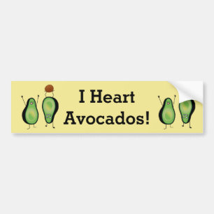 Avocado funny cheering handstand green pit bumper sticker