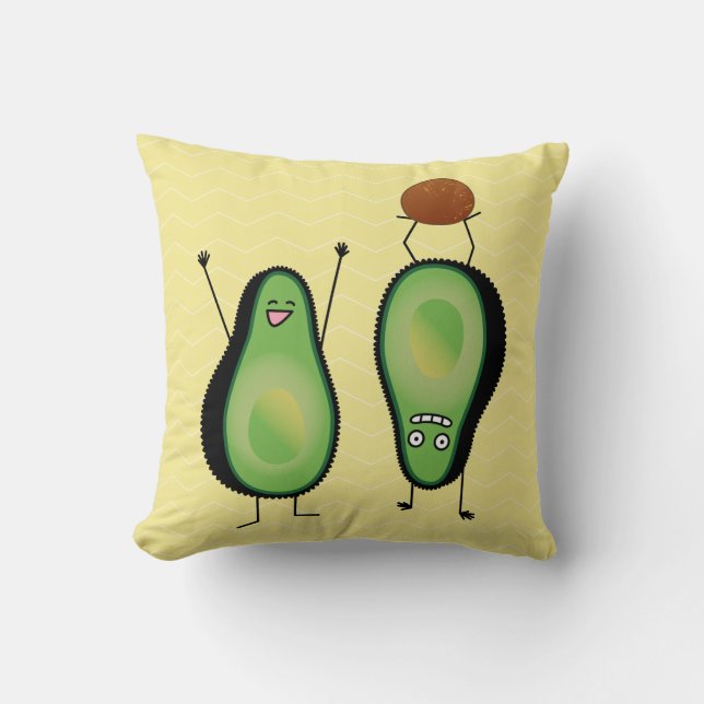 Avocado funny cheering handstand green pit cushion (Front)