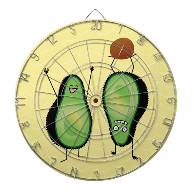 Avocado funny cheering handstand green pit dartboard (Front)