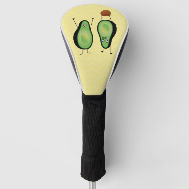 Avocado funny cheering handstand green pit golf head cover (Front)
