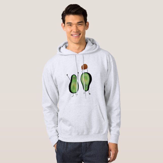 Avocado funny cheering handstand green pit hoodie (Front Full)