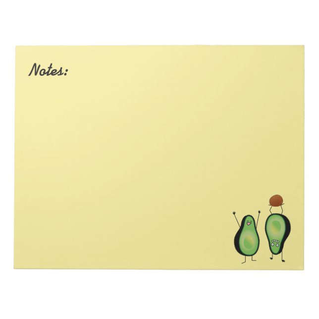 Avocado funny cheering handstand green pit notepad (Front)