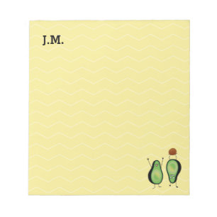 Avocado funny cheering handstand green pit notepad