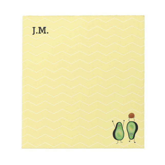 Avocado funny cheering handstand green pit notepad (Front)