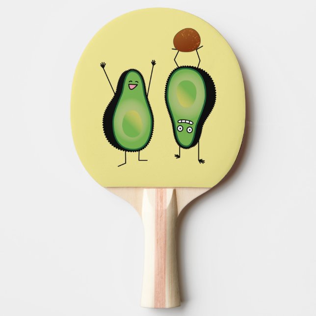 Avocado funny cheering handstand green pit ping pong paddle (Front)