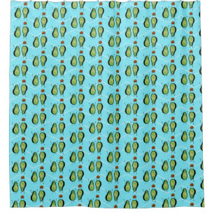 Avocado funny cheering handstand green pit shower curtain