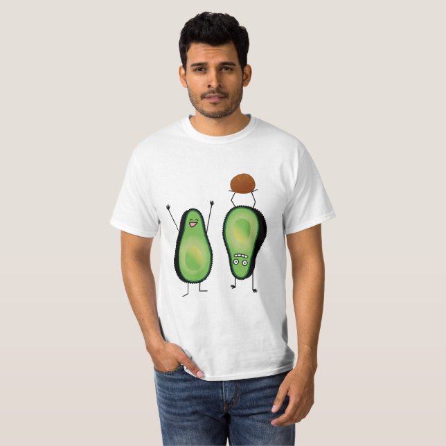 Avocado funny cheering handstand green pit T-Shirt (Front Full)