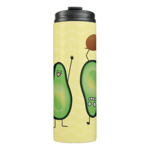 Avocado funny cheering handstand green pit thermal tumbler