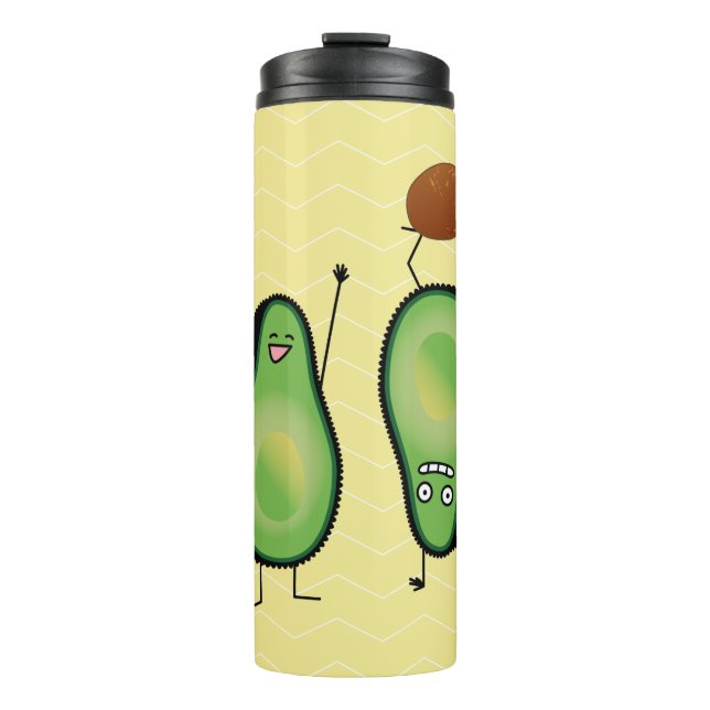 Avocado funny cheering handstand green pit thermal tumbler (Front)