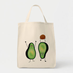 Avocado funny cheering handstand green pit tote bag