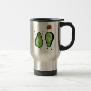 Avocado funny cheering handstand green pit travel mug