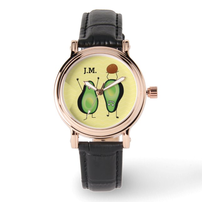 Avocado funny cheering handstand green pit watch (Front)
