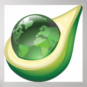 Avocado Globe Poster