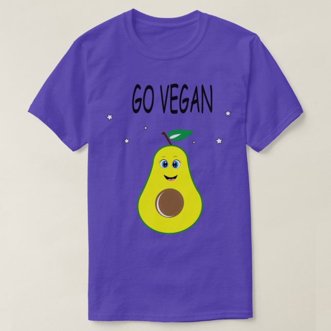 Avocado Go Vegan T-Shirt (Design Front)