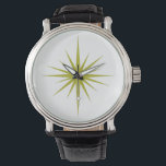 Avocado Green Atomic Starburst Mid Century Modern Watch<br><div class="desc">This mid century modern vintage style watch features a bold avocado green starburst,  which will make a fantastic addition to your wrist!</div>
