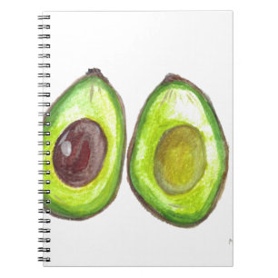 Avocado green fruit good watercolor vegan veggie notebook