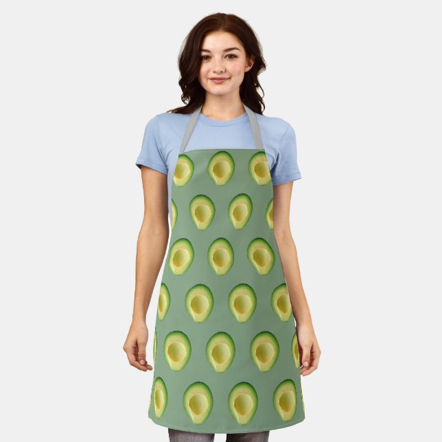 Avocado Green Guacamole 4Alex All-Over Print Apron (Worn)