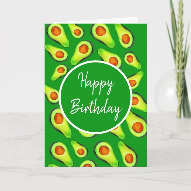 Avocado green health fruit foodie card (Front)