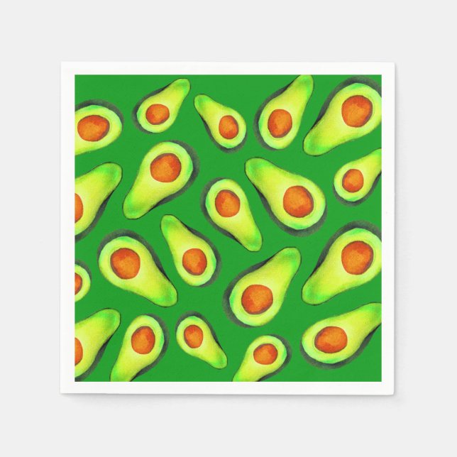 Avocado green health fruit foodie napkin (Front)