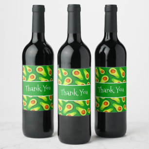 Avocado green health fruit foodie wine label