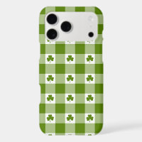 Avocado Green Plaid Shamrock Clover iPhone Case