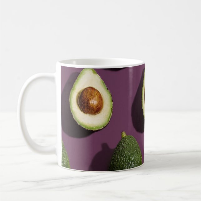 Avocado Green Purple Coffee Mug (Left)