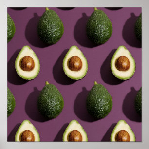 Avocado Green Purple Poster