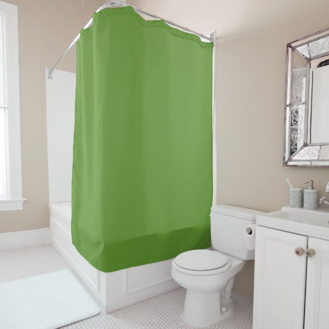 Avocado Green Shower Curtain (In Situ)
