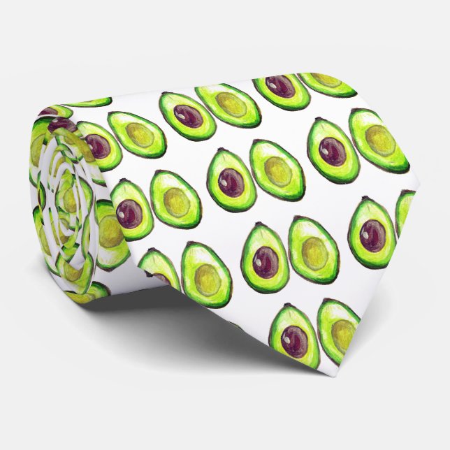 Avocado Green Vegan Foodie Vegeterian Foodie Tie (Rolled)