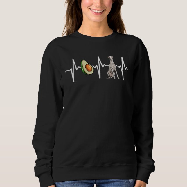 Avocado Greyhound Heartbeat Dog Sweatshirt (Front)