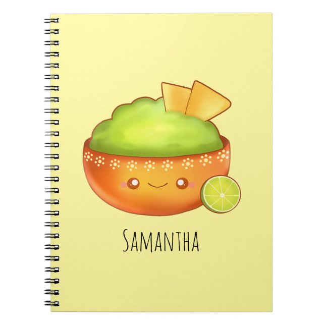 Avocado Guacamole And Tortilla Chips Notebook (Front)