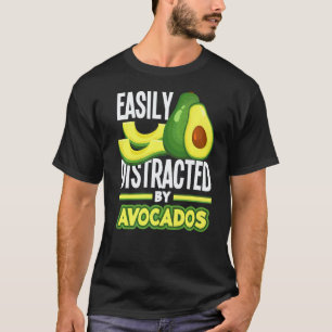 Avocado Guacamole Easily Distrected Vegan Food T-Shirt