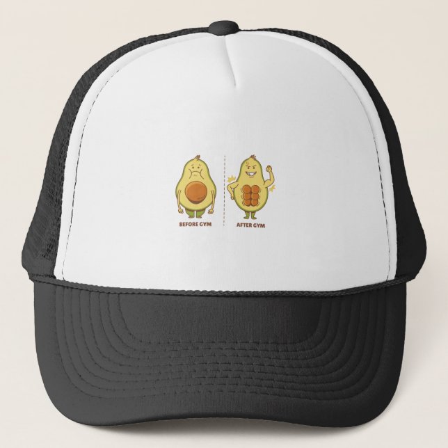 Avocado Gym Lover Trucker Hat (Front)