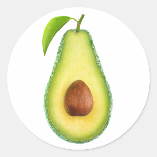 Avocado half classic round sticker