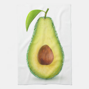 Avocado half tea towel