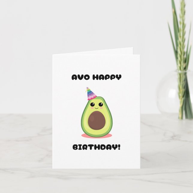 Avocado Happy Birthday Card (Front)