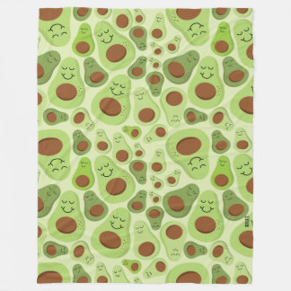 Avocado Happy Little Avos Hass Avocados Pattern Fleece Blanket