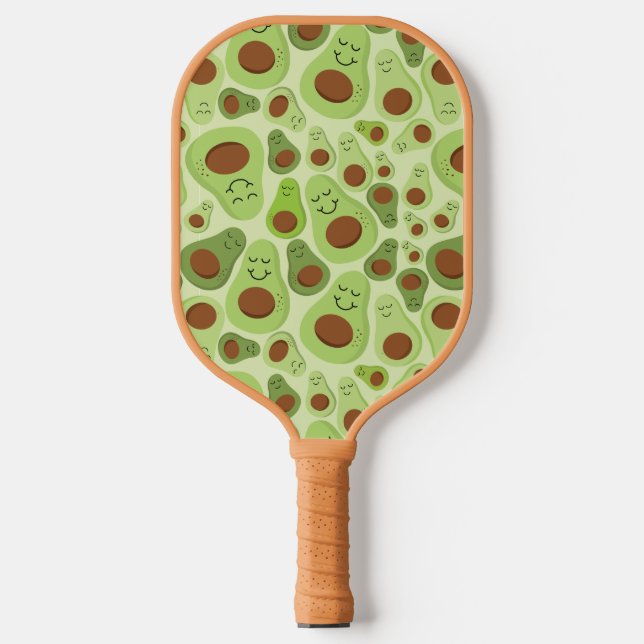 Avocado Happy Little Avos Hass Avocados Pattern Pickleball Paddle (Front)