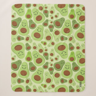Avocado Happy Little Avos Hass Avocados Pattern Sherpa Blanket