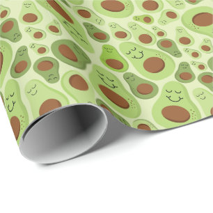 Avocado Happy Little Avos Hass Avocados Pattern Wrapping Paper