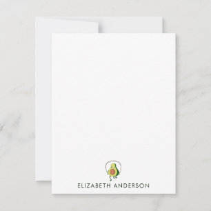 Avocado Health Coach Minimalist Personalised Note Card
