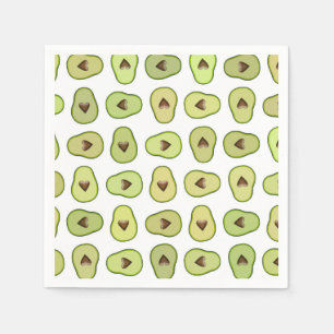 Avocado Heart Fruit Trendy Food Baby Shower Party Napkin
