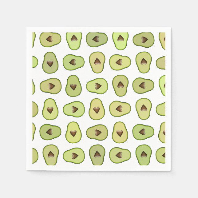 Avocado Heart Fruit Trendy Food Baby Shower Party Napkin (Front)