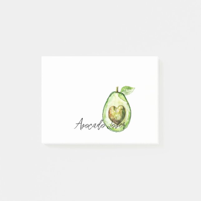 Avocado Heart Green Stripes Post-it Notes (Front)