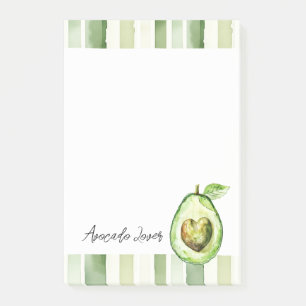 Avocado Heart Green Stripes Post-it Notes