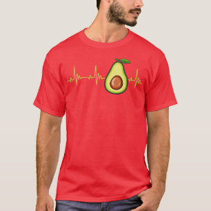 Avocado Heartbeat Funny Guacamole Vegan Food Lover T-Shirt