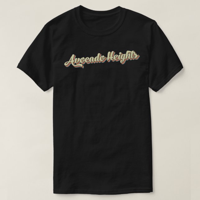 Avocado Heights TShirt Retro Art Baseball Font Vin (Design Front)