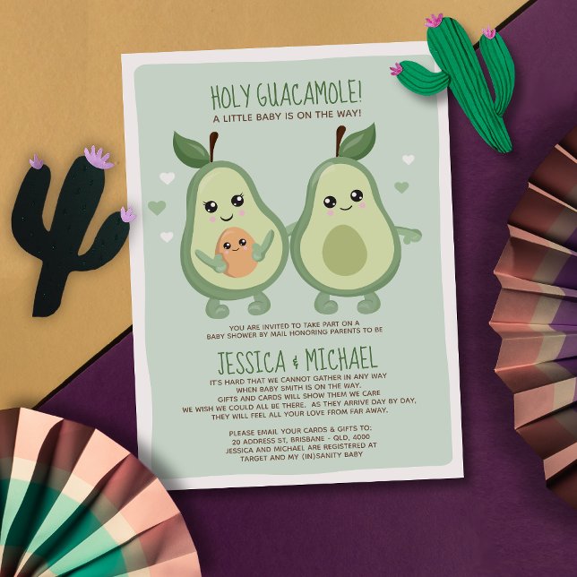 Avocado Holy Guacamole Baby Shower Invitation (Creator Uploaded)