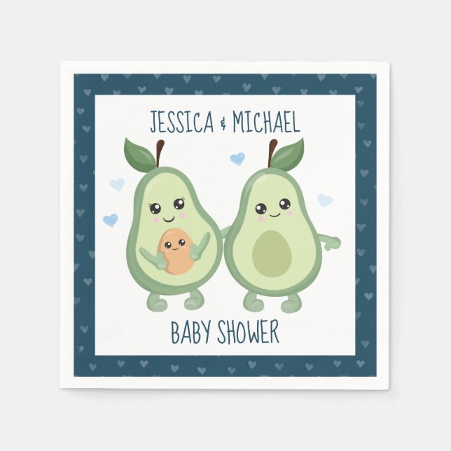 Avocado Holy Guacamole Baby Shower Napkin (Front)