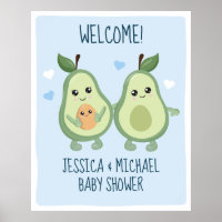 Avocado Holy Guacamole Baby Shower  Poster